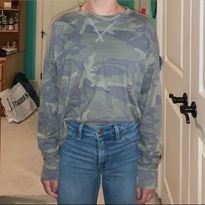 Long-Sleeve Camo Crew Neck